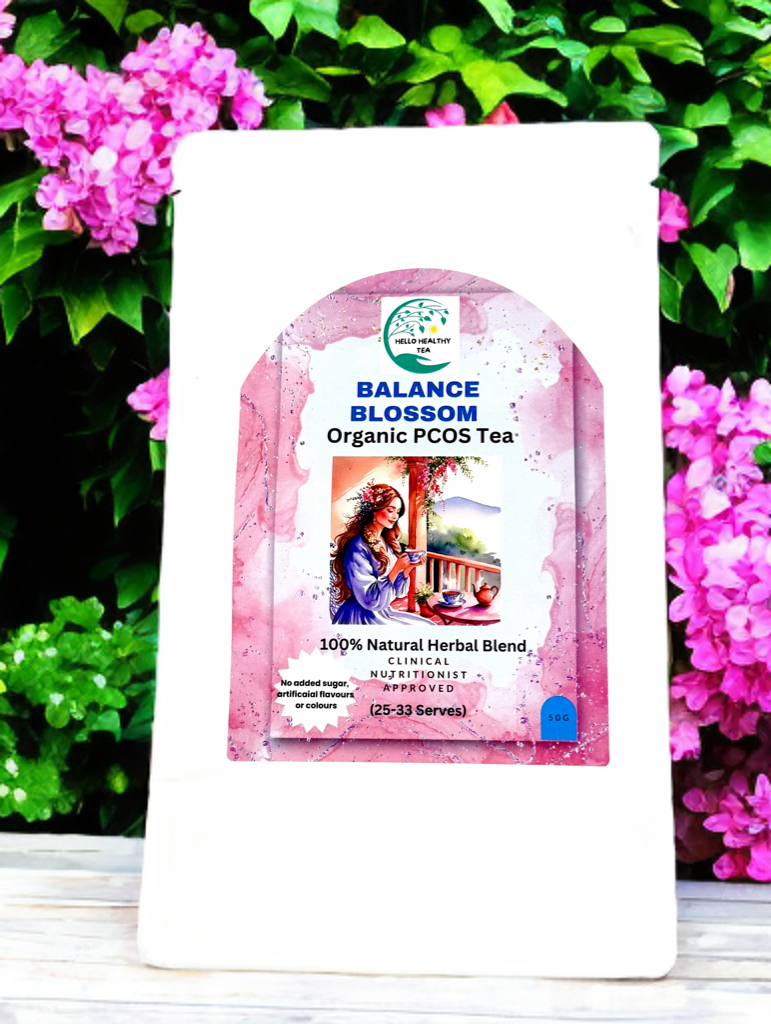 Balance Blossom – Organic PCOS Hormone Support Tea | Natural Relief for Women’s Health