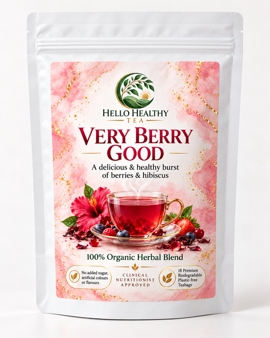 Very Berry Good – Organic Herbal Tea | 18 Plastic-Free Bags | Hello Healthy Tea