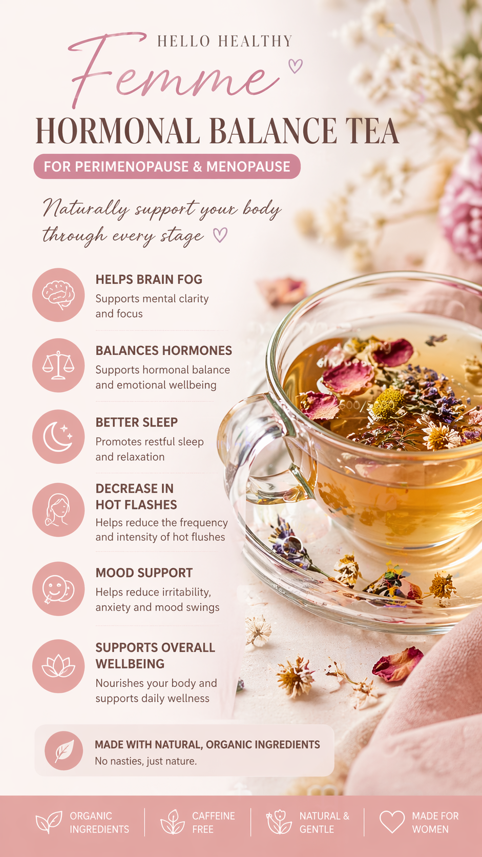 Femme Hormonal Balance Tea (Best Seller)
Menopause & Perimenopause Support