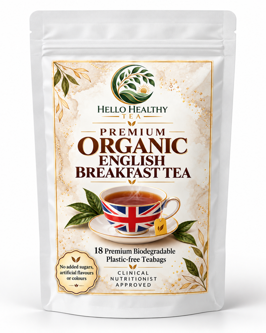Organic English Breakfast Tea Bags 🤎 
Plastic-Free, Premium OP1 | 18 Biodegradable Bags
