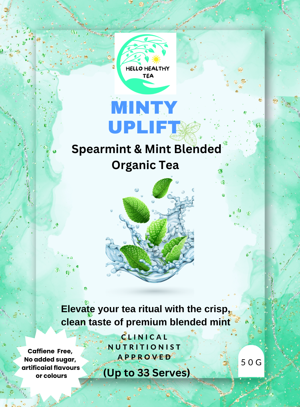 Minty Uplift – Spearmint & Peppermint Organic Tea Blend