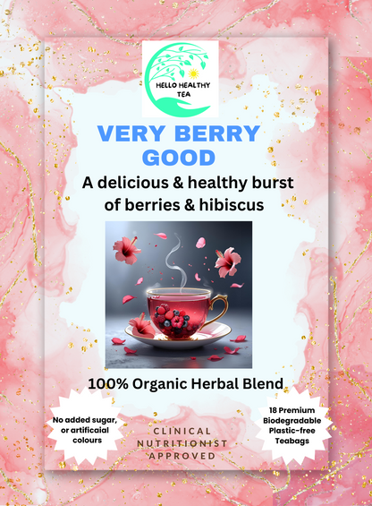 Very Berry Good – Organic Herbal Tea | 18 Plastic-Free Bags | Hello Healthy Tea