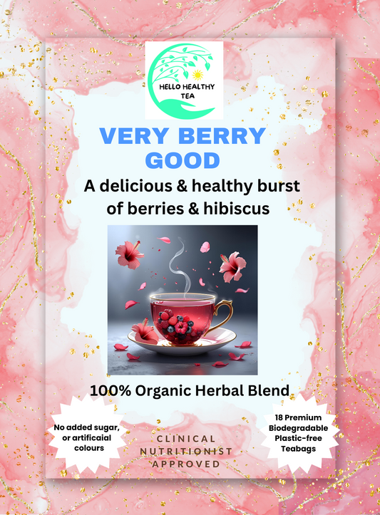 Very Berry Good – Organic Herbal Tea | 18 Plastic-Free Bags | Hello Healthy Tea