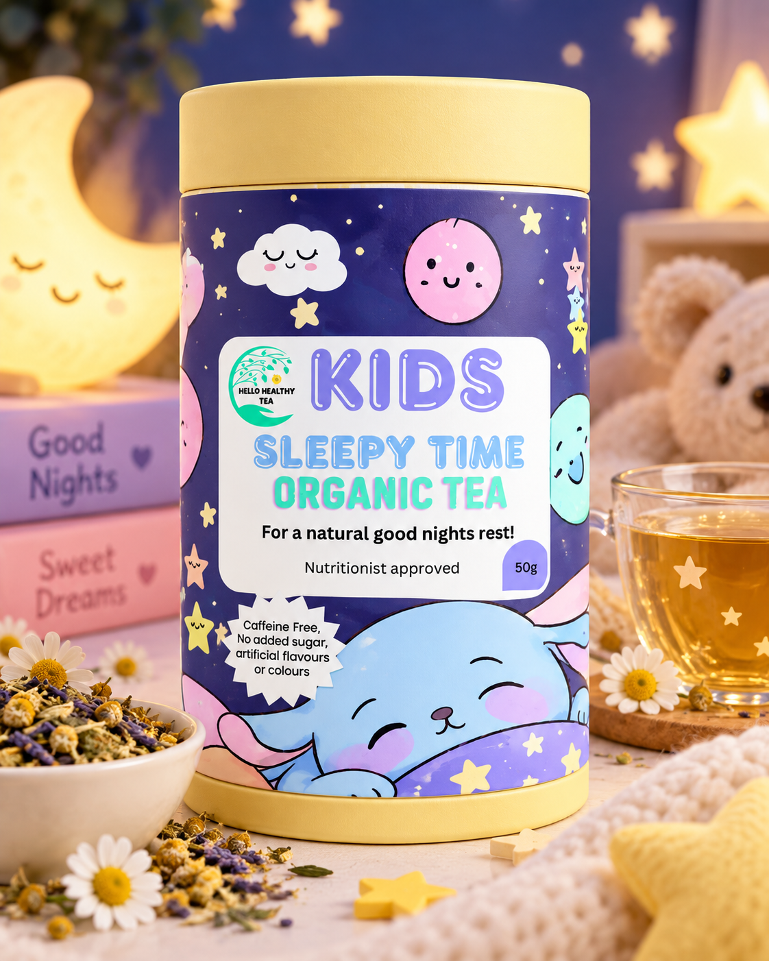 Hello Healthy Kids Sleepy Tea 🐨
Organic Caffeine-Free Bedtime Tea for Children