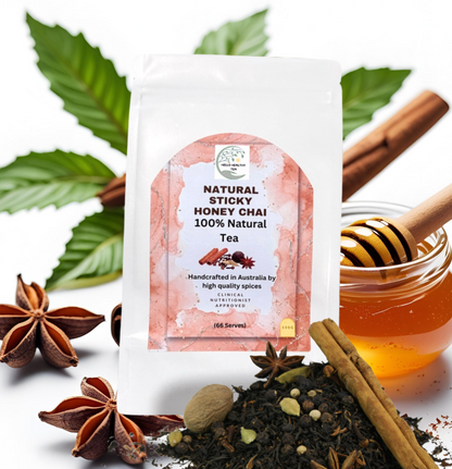 Sticky Chai Tea – Organic Loose Leaf Chai with Honey & Spices | 100g | Café-Style Brew at Home