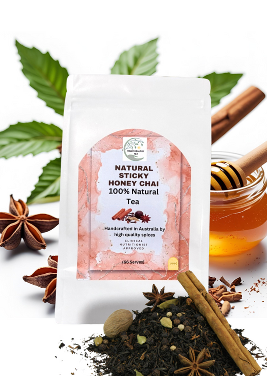 Sticky Chai Tea – Organic Loose Leaf Chai with Honey & Spices | 100g | Café-Style Brew at Home