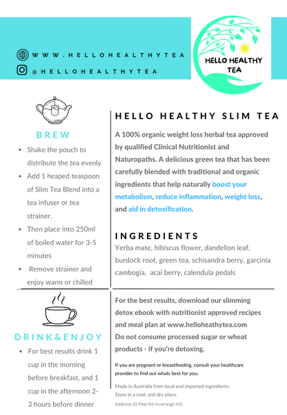 14 Day Hello Healthy Slim Tea Program (45g x2)