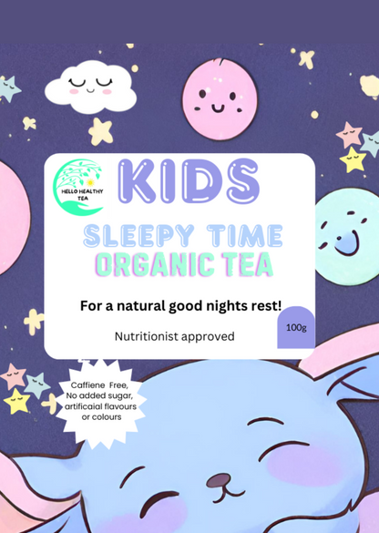 Hello Healthy Kids Sleepy Tea – Organic Caffeine-Free Bedtime Tea for Children | Natural Calming Herbal Blend