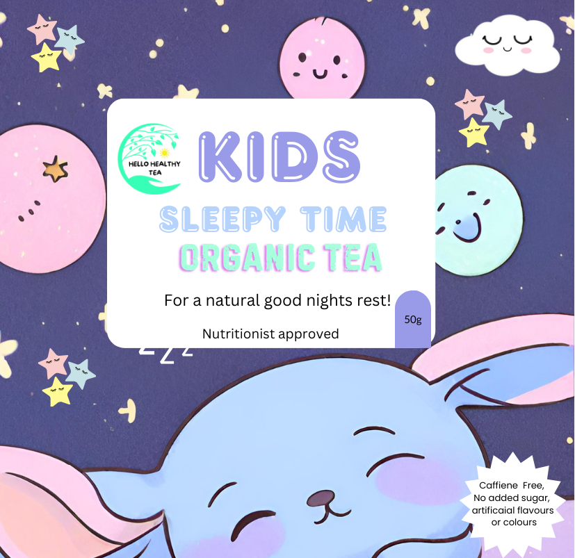Hello Healthy Kids Sleepy Tea 🐨
Organic Caffeine-Free Bedtime Tea for Children
