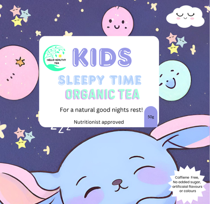 Hello Healthy Kids Sleepy Tea 🐨
Organic Caffeine-Free Bedtime Tea for Children